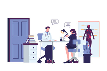 consultation with doctor flat style illustration vector design