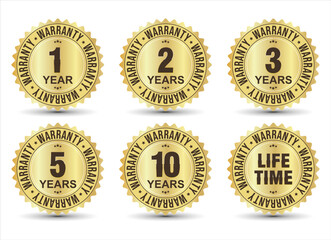 Warranty stamp seal icon template Vector badge Illustration isolated on white background 