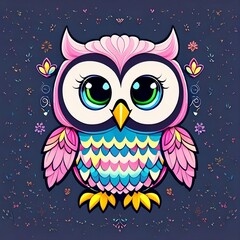 Fototapeta premium owl on the moon