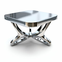 modern metalic table on islolated white background generate ai