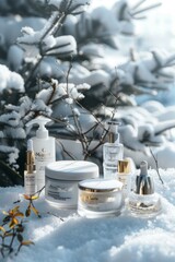 Winter Skincare Routine: Heavy Moisturizers and Lip Balms for Cold Climates - Perfect for Print, Card, Poster Designs
