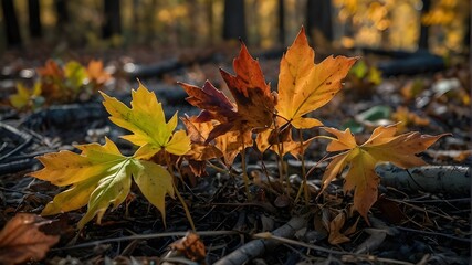 Fall trees in PNG sprout maple leaves