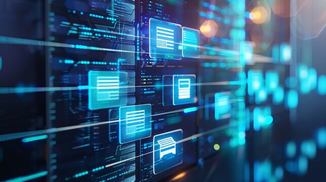 Internet cloud computing technology and online data storage for transferring backup file. Document Management System (DMS) with FTP (File Transfer Protocol) for information technology banner.