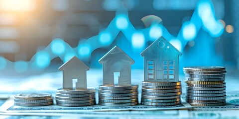 Housing market bubble crisis leads to economic instability inflation and rising costs. Concept Housing Market Bubble, Economic Instability, Inflation, Rising Costs, Financial Impact