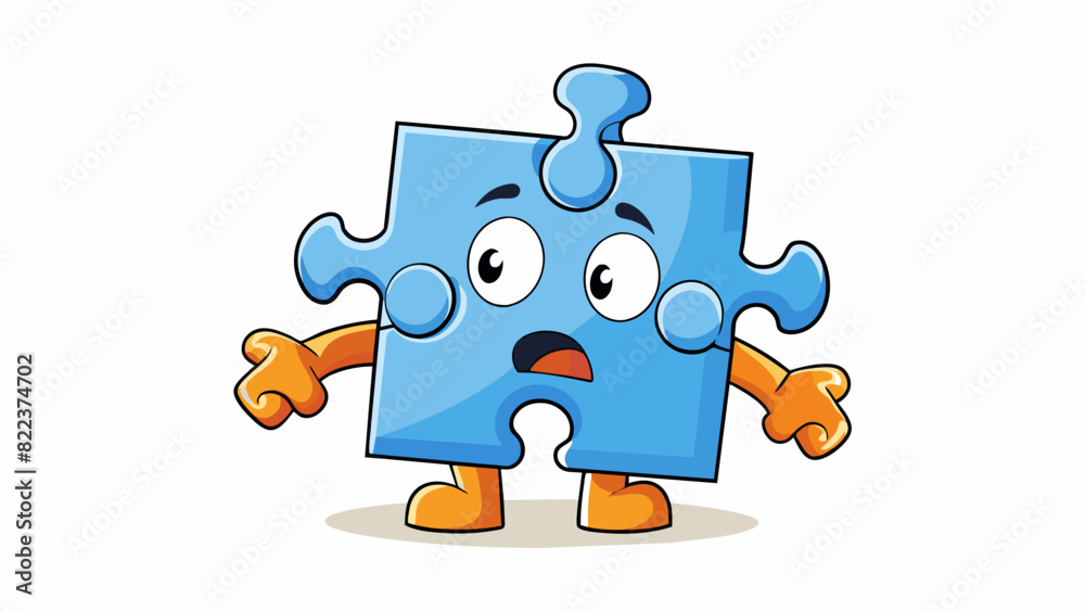 Poster A blank jigsaw puzzle with missing pieces depicting the overwhelming sense of being unable to find solutions or complete tasks due to the mental and. Cartoon Vector