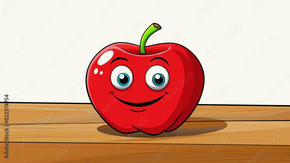 Poster a bright red apple sat atop a wooden desk its smooth skin reflecting the sunlight streaming through 