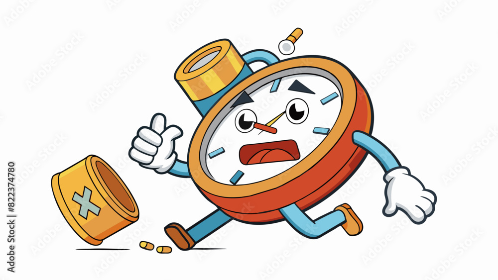 Aufkleber A broken watch with missing hands and a dead battery lacking the ability to keep time accurately.. Cartoon Vector