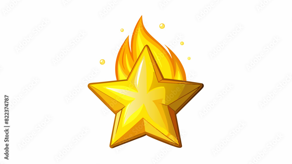 Poster a bright yellow star shining in the night sky casting a warm glow on the surrounding stars. its flic