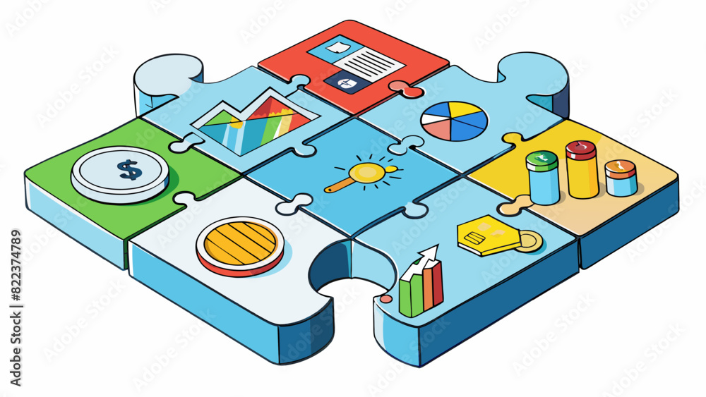Poster a budget is like a puzzle with each piece representing a different aspect of your finances. by fitti