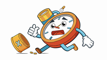 A broken watch with missing hands and a dead battery lacking the ability to keep time accurately.. Cartoon Vector