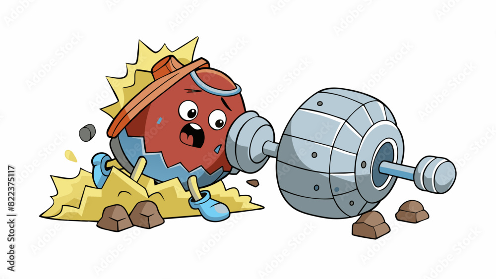 Aufkleber A constant pressure as if a heavy object is being p on a tender spot and slowly crushing it.. Cartoon Vector