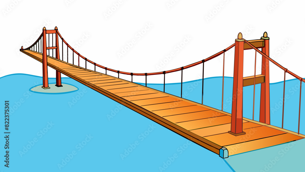 Poster a far distance can be imagined as the length of a suspension bridge stretching across a wide river a