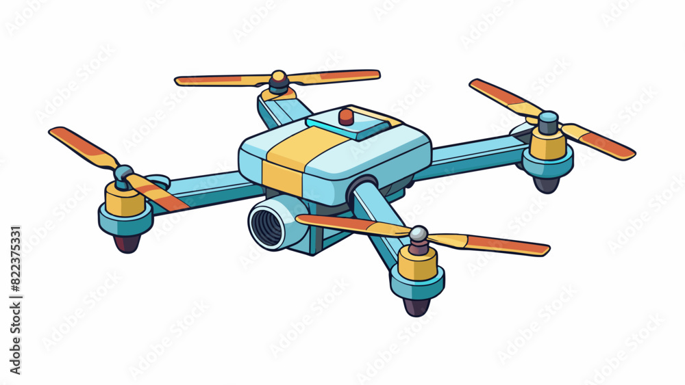 Wall mural a drone with four propellers making it resemble a miniature helicopter. it is made of lightweight sy