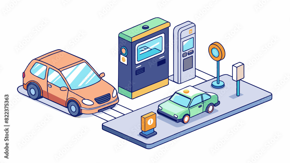 Poster A fee is a charge applied at a public parking lot for the use of a designated parking space. It is often based on a time limit and is paid at a. Cartoon Vector