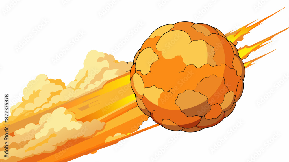 Poster A fiery ball of light sinking into the horizon leaving behind a stunning array of warm glowing clouds.. Cartoon Vector