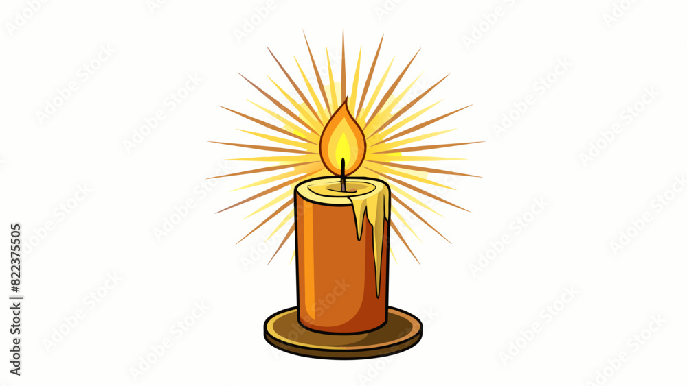 Poster a glowing burning candle giving off a warm and steady light unperturbed by the darkness that surroun