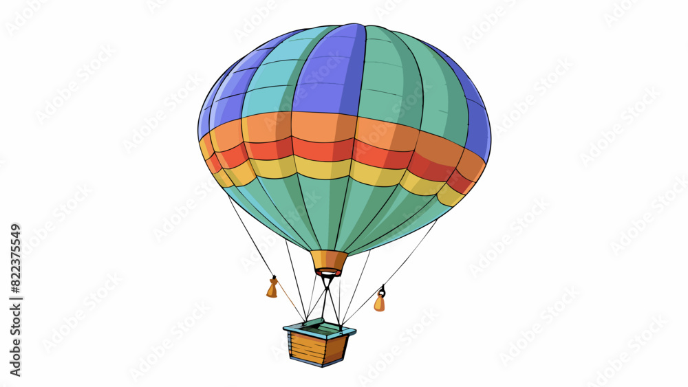 Poster a giant hot air balloon looms in the sky with a colorful fabric enveloping its massive size able to 