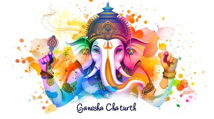 vector illustration of Ganesh Chaturthi festival of India.
