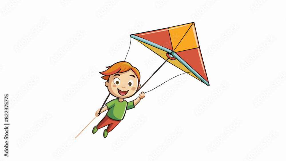 Poster a kite soaring high in the sky held steady by a childs determined grip a representation of determina