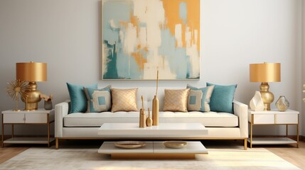 Modern living room with sofa large UHD wallpaper