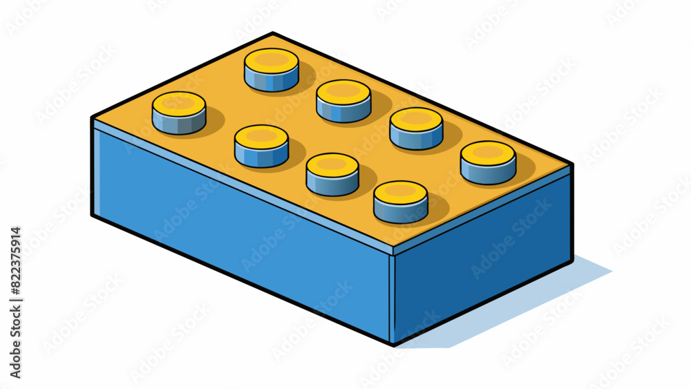 Aufkleber A block This block is made of plastic and has a rectangular shape with multiple interlocking s on the top and bottom. It is colorful and has a. Cartoon Vector
