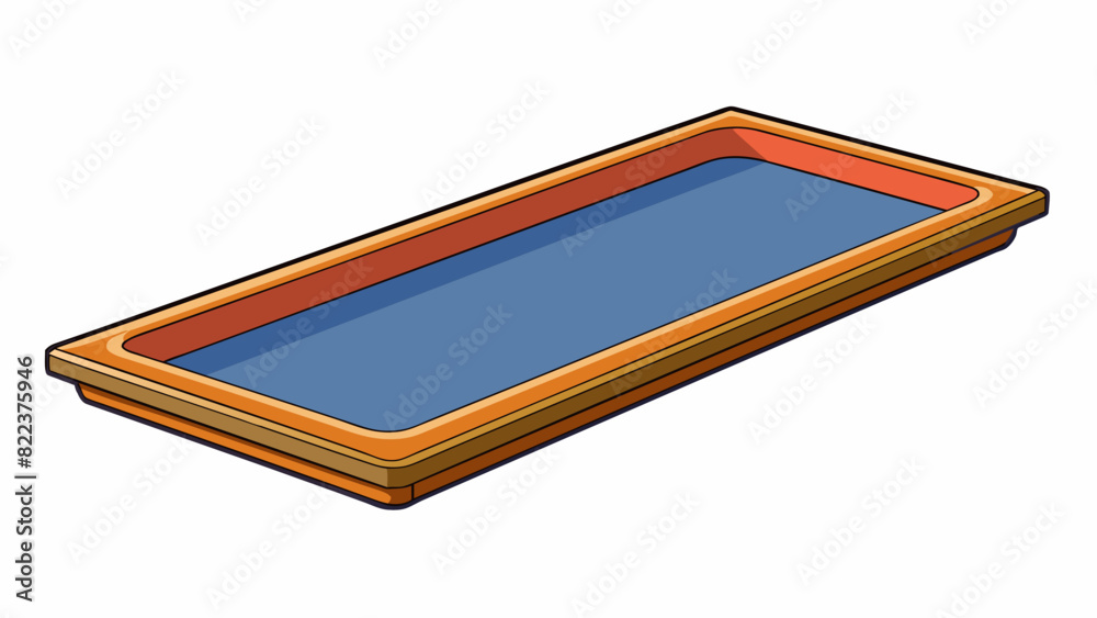 Poster A long rectangular tray with raised edges and a feltlined bottom to protect delicate items.. Cartoon Vector