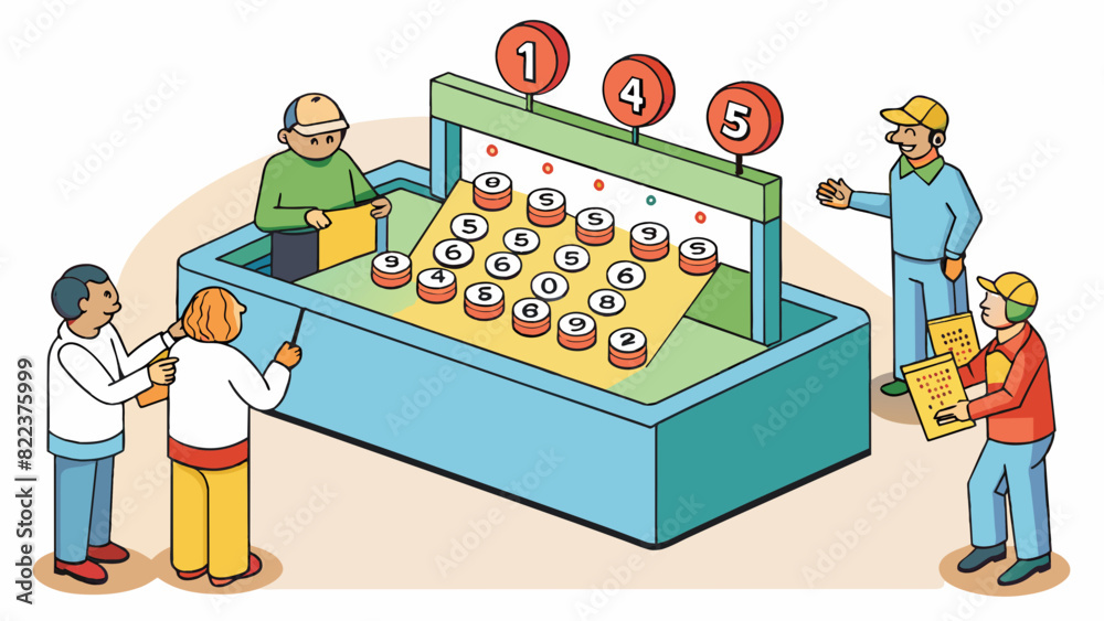 Poster A lottery drawing Random numbers are selected from a pool of numbers with players purchasing tickets in hopes of matching the winning combination. The. Cartoon Vector