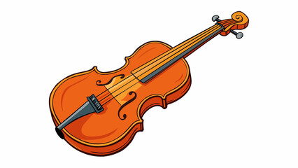 Fototapeta premium A long slender instrument with a curved shape and strings running the length of its body. The strings can be plucked or bowed to create a melodic. Cartoon Vector