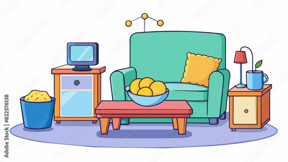Poster a movie date at home a snug and comfortable couch with pillows and blankets tered around. the tv scr
