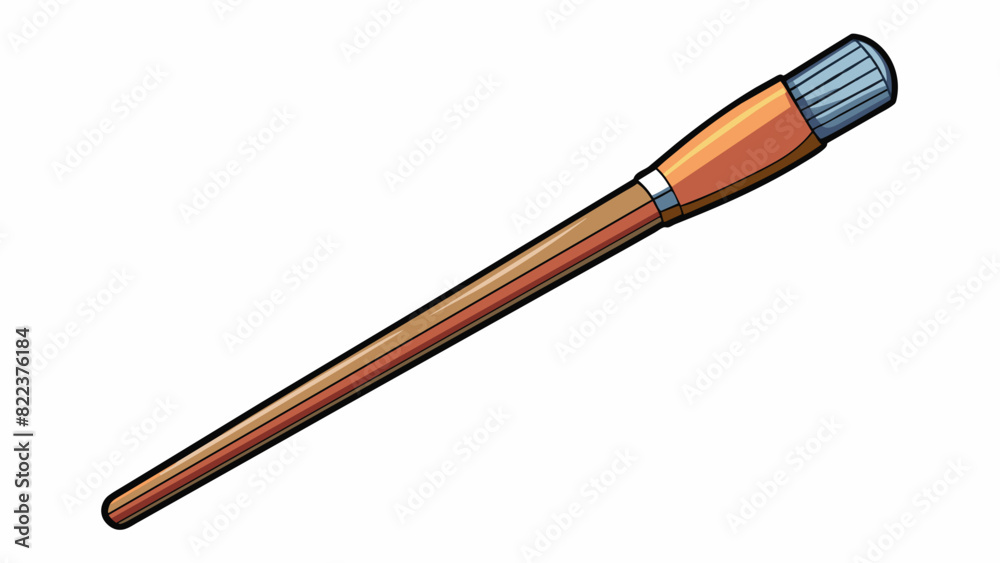 Poster An angled brush with medium length bristles specifically designed for applying eyeliner. The bristles are made of synthetic material and the handle is. Cartoon Vector