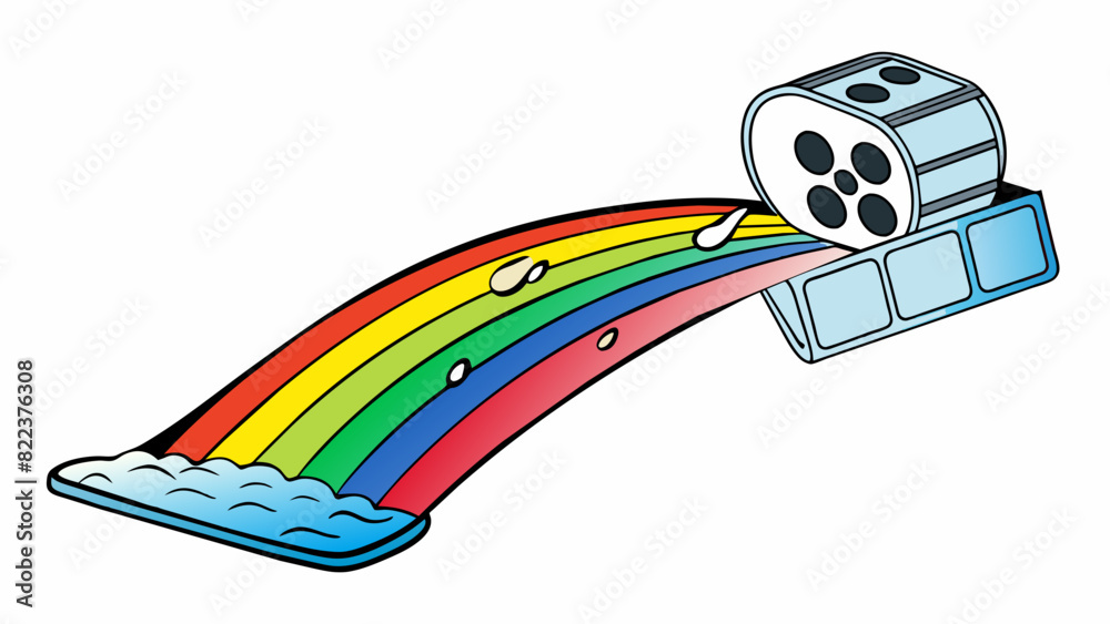 Poster an oily film that floats on the surface of water causing rainbows to form when hit by direct sunligh