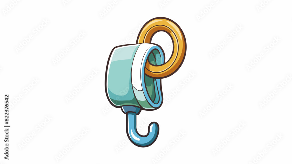 Poster a plastic hook with a suction cup on the back ideal for hanging towels or loofahs .. cartoon vector