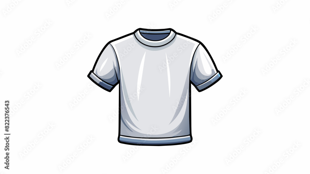 Poster A plain white Tshirt devoid of any patterns or logos waiting to be customized and made unique.. Cartoon Vector