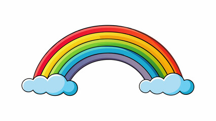A rainbow after a storm its vibrant colors stretching across the sky a symbol of hope and the promise of better days to come after a period of. Cartoon Vector