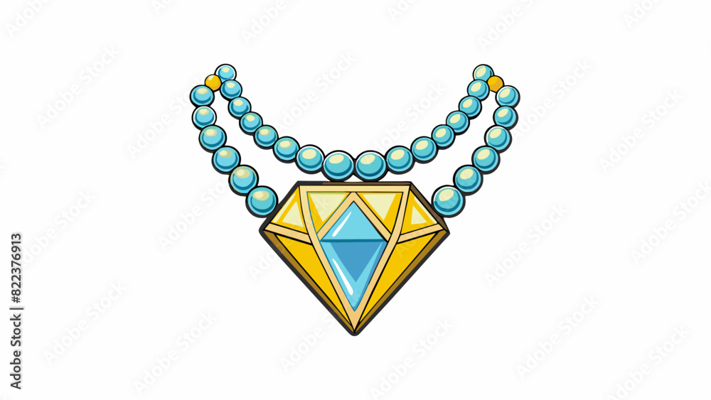 Poster A shimmering diamondstudded necklace with sparkling gems that catch the light from every angle representing the desire for wealth and luxury.. Cartoon Vector