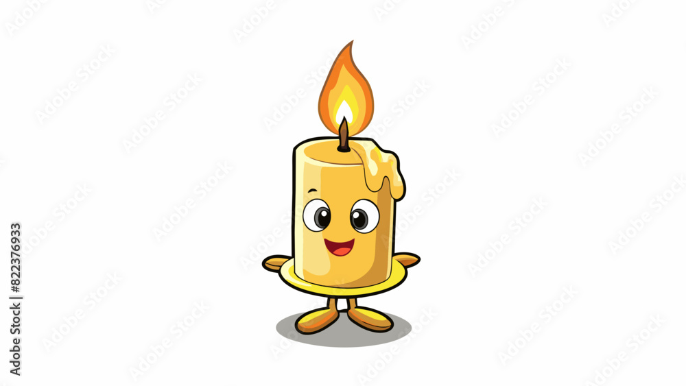 Poster A single candle illuminating a dark room casting a gentle glow and creating a warm inviting atmosphere. The flickering light represents hope and the. Cartoon Vector