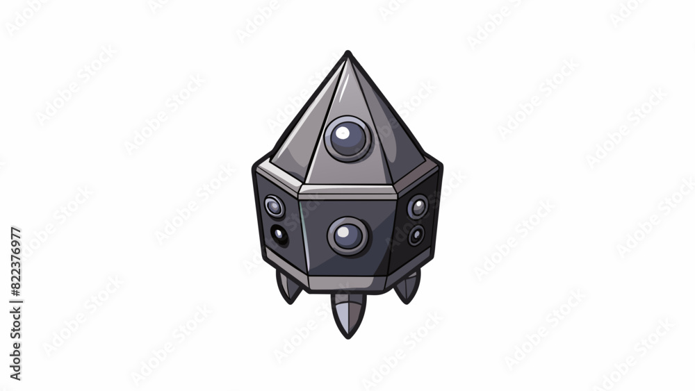 Fototapete A small black object with a pointed tip and a smooth rectangular shape. It has two large buttons on the top and a scroll wheel in the middle and its. Cartoon Vector