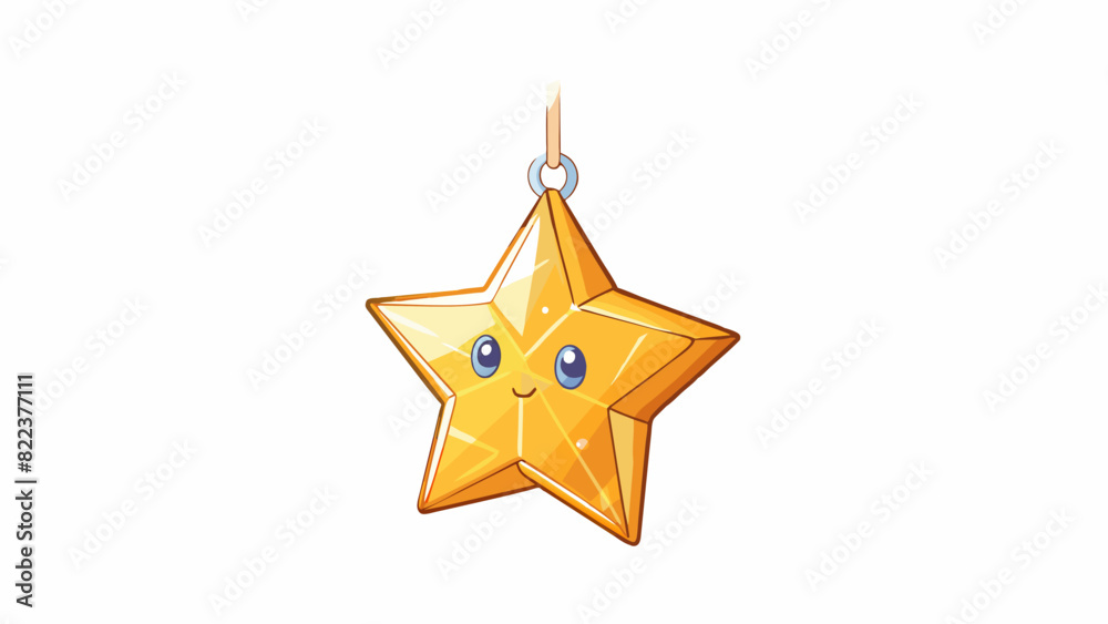 Poster A small glimmering star that seems to sparkle and le as it hangs above the horizon. Its light is gentle and peaceful creating a serene and calming. Cartoon Vector