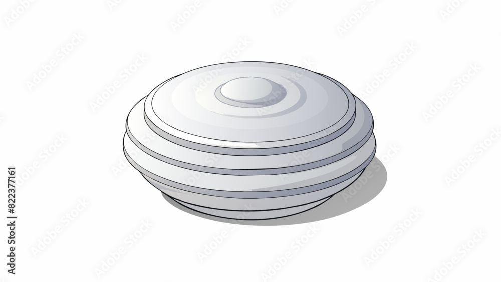 Aufkleber A small round object that is white and compact with visible rings and layers on its surface. It feels hard and dense but also has a slight give when. Cartoon Vector
