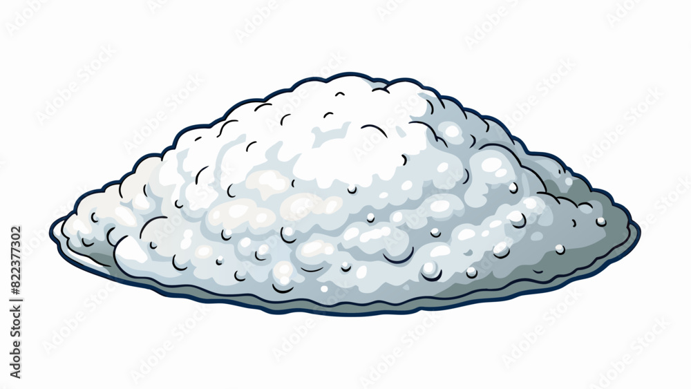 Poster A solid powdery substance This substance is fine dry and granular in texture. It has a white color and can be easily compressed into a compact form.. Cartoon Vector