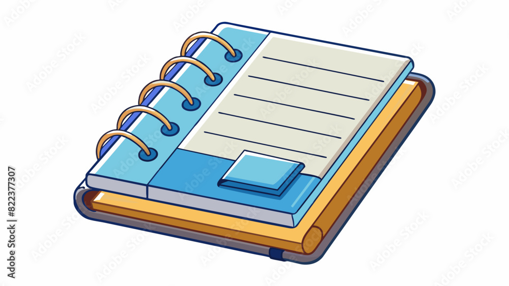 Aufkleber a spiralbound planner with a hard cover and monthly tabs. the pages are thick and lined with plenty 