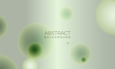 Soft green modern geometric abstract background with circle shapes and spheres. Vector illustration