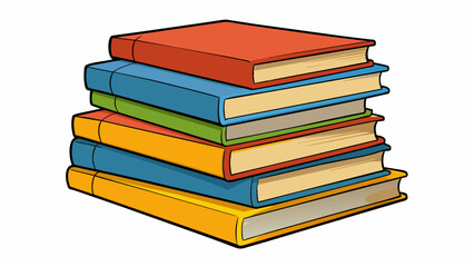 A stack of books each one thick and heavy with knowledge waiting to be explored and discovered.. Cartoon Vector