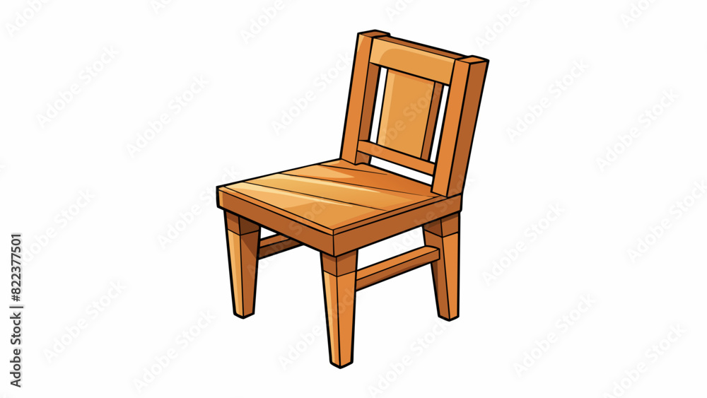 Poster a sy wooden chair with four legs evenly spaced and a flat level seat providing a stable foundation f