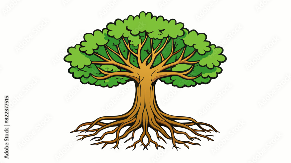 Poster a sy oak tree with deep roots signifies my unwavering determination and strong sense of self. its ta