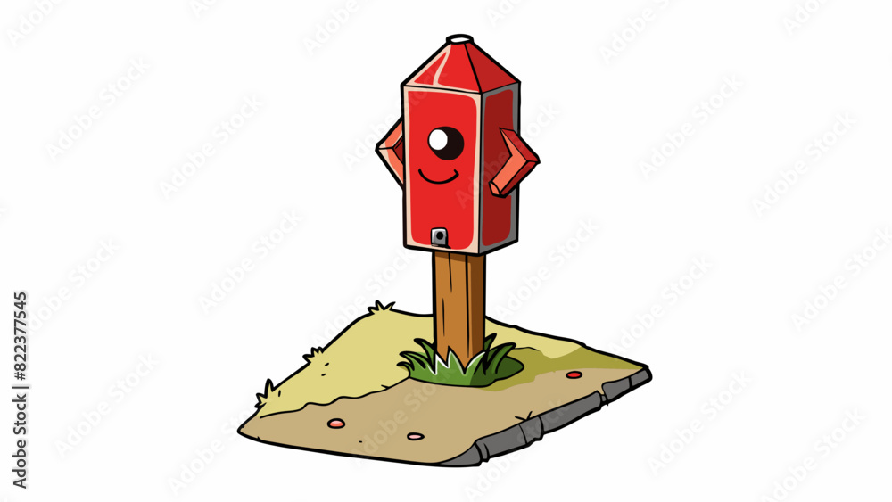 Poster as you approach the post you notice its faded red paint and chipped edges evidence of its age and we