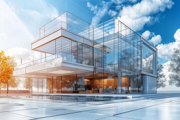 Fototapeta premium 3D Virtual Reality Modeling in Architectural Design