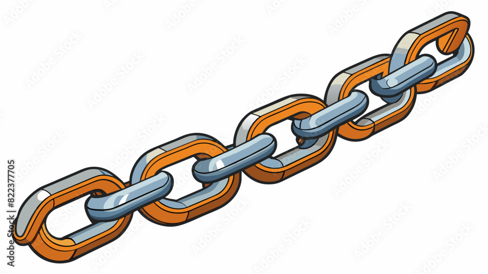 Poster a thick metal chain unbreakable under heavy loads and able to withstand the pull of a powerful engin