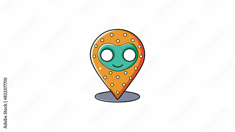 Aufkleber A tiny dot on a map representing a specific location or landmark.. Cartoon Vector