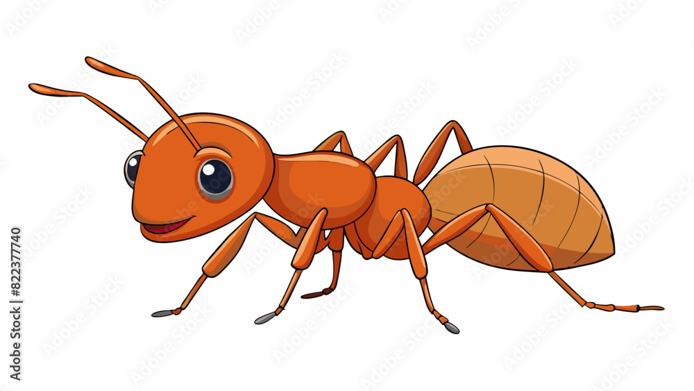 Poster a tiny ant scurries across the ground its body no more than a few millimeters in length.. cartoon ve